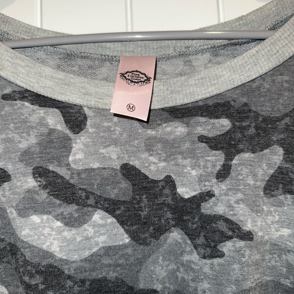 Gray Camouflage Crewneck Top - Picture 2 of 2